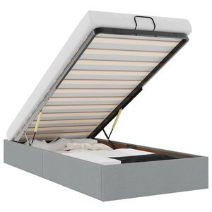 vidaXL Ottoman-Bett ohne Matratze Hellgrau 90x200 cm Stoff