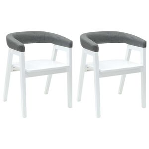 vidaXL Esszimmerst&uuml;hle 2 pcs Wei&szlig; 54 x 57 x 73 cm Massives Gummiholz