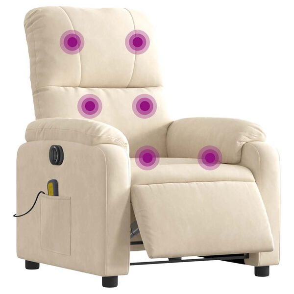 vidaXL Massagesessel Elektrisch Beige Mikrofasergewebe