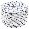 vidaXL Mehrzweck-Allzweckseil 12 mm 100 m Wei&szlig; und Blau PP