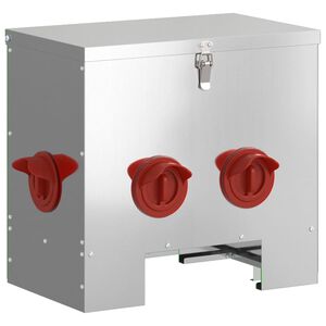 vidaXL Hühnerfütterer Silber 40,5 x 25 x 38 cm Verzinkter Stahl