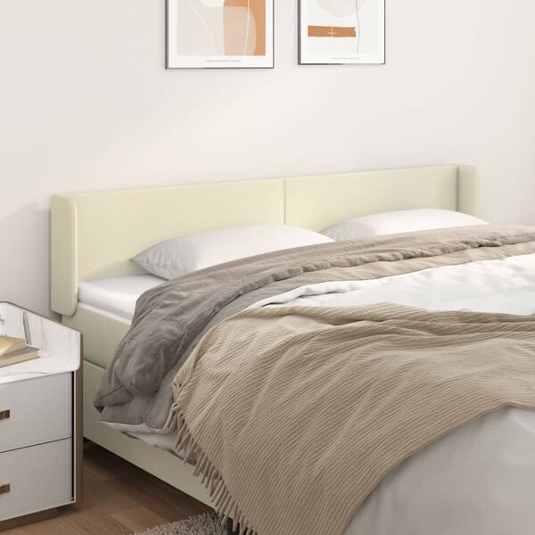 vidaXL Kopfteil mit Ohren Creme 163x16x78/88 cm Kunstleder
