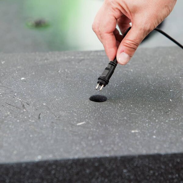 HEISSNER Terrassenbrunnen-Sockel W&uuml;rfel 31 x 31 x 31 cm Schwarz