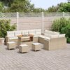 vidaXL Gartensofa-set mit Kissen 18 pcs Beige und Creme Poly-Rattan