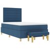 vidaXL Boxspringbett mit Matratze mit Kopfteil Blau 120 x 200 cm Stoff