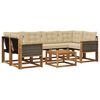 vidaXL Outdoor-Sofagarnitur mit Kissen 7 pcs Natur und Beige