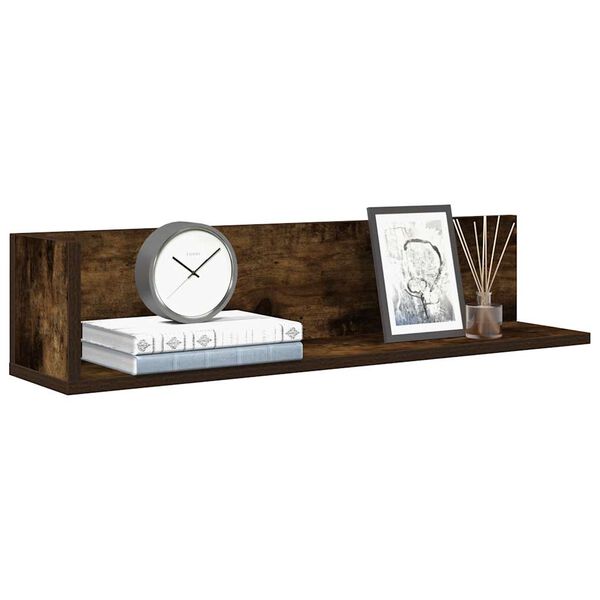 vidaXL Wandregale 2 Stk. R&auml;uchereiche 75x16,5x16,5 cm Holzwerkstoff