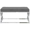 vidaXL Sitzbank Dunkelgrau Samt und Edelstahl