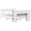 vidaXL Massivholzbett mit Regal ohne Matratze Weiß 160x200 cm Kiefer