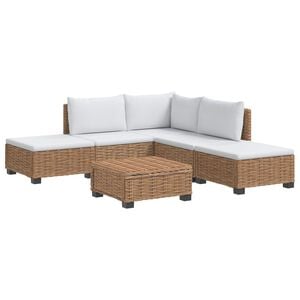 vidaXL 6 Stk. Rattan-Lounge-Set mit Kissen GENDT Naturrattan Natur