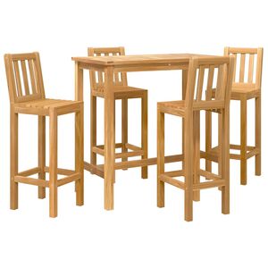 vidaXL Outdoor Bar Set 5 stk. Unbehandelt Massivholz Teak