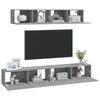 vidaXL 4-tlg. TV-Schrank-Set Grau Sonoma Holzwerkstoff