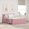 vidaXL Bett mit Stauraum und LED mit Matratze Rosa 140 x 200 cm Samt