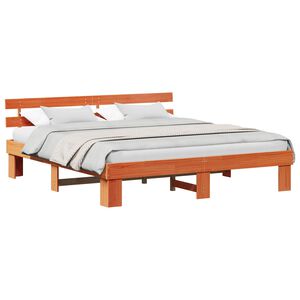 vidaXL Bettrahmen Wachsbraun 200 x 200 cm Massives Kiefernholz