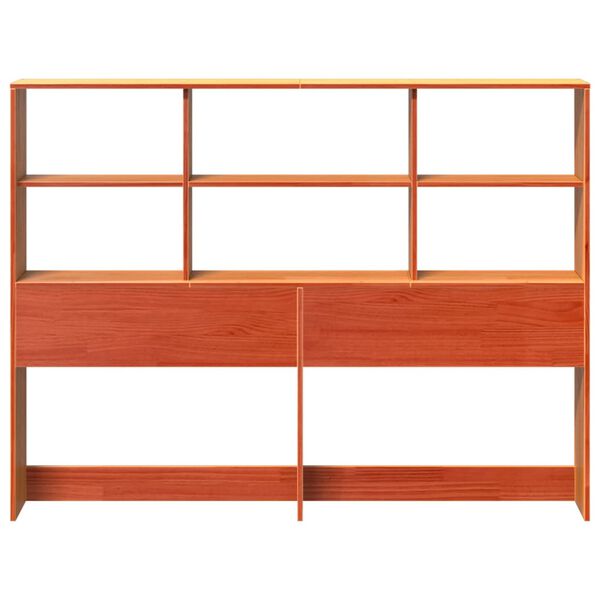 vidaXL Kopfteil mit Stauraum Wachsbraun 120 cm Massivholz Kiefer