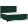 vidaXL Boxspringbett mit Matratze Dunkelgr&uuml;n 180x200 cm Samt