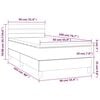 vidaXL Boxspringbett mit Matratze & LED Hellgrau 90x200 cm Samt
