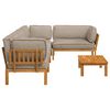 vidaXL Sofa Set mit Kissen Uni 5 pcs Taupe Massivholz Akazie