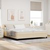 vidaXL Boxspringbett mit Matratze Creme 200 x 200 cm Polyester