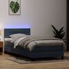 vidaXL Boxspringbett mit Matratze & LED Dunkelgrau 80x210 cm Samt