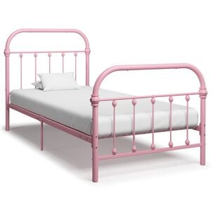 vidaXL Bettgestell Rosa Metall 90&times;200 cm