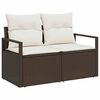 vidaXL Garten-Sofa-Set mit Kissen 6 pcs Braun und Creme Poly-Rattan