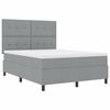 vidaXL Boxspringbett mit Matratze Hellgrau 140 x 200 cm Stoff