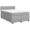 vidaXL Boxspringbett mit Matratze Hellgrau 140x200 cm Stoff