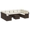 vidaXL Gartensofa-set 10 stk. Grau Poly-Rattan
