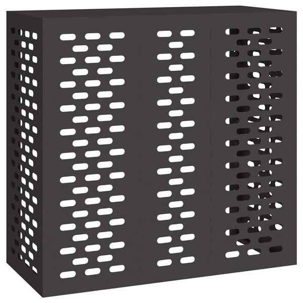 vidaXL Klimaanlagenabdeckung Schwarz 110 x 50 x 105 cm Stahl