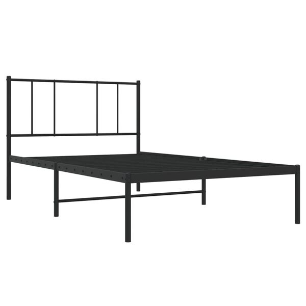 vidaXL Bettgestell mit Kopfteil Metall Schwarz 90x200 cm