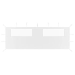 vidaXL Pavillon-Seitenwand mit Fenstern 6x2 m Wei&szlig;