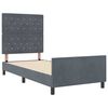 vidaXL Boxspringbett mit Kopfteil Dunkelgrau 90 x 200 cm Samt