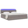 vidaXL Bett mit Stauraum und LED mit Matratze Taupe 200 x 200 cm Stoff