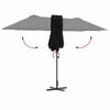 vidaXL Gartenparasol Schwarz 370 x 197 x 239 cm
