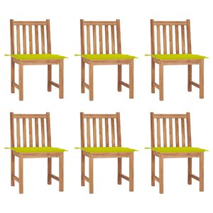 vidaXL Gartenst&uuml;hle 6 Stk. mit Kissen Massivholz Teak