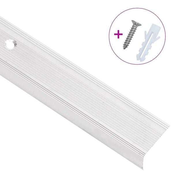 vidaXL Treppenkantenprofile in L-Form 15 Stk. Aluminium 90 cm Silbern