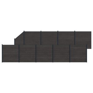 vidaXL Zaunelement 10 pcs WPC und Aluminium Schwarz