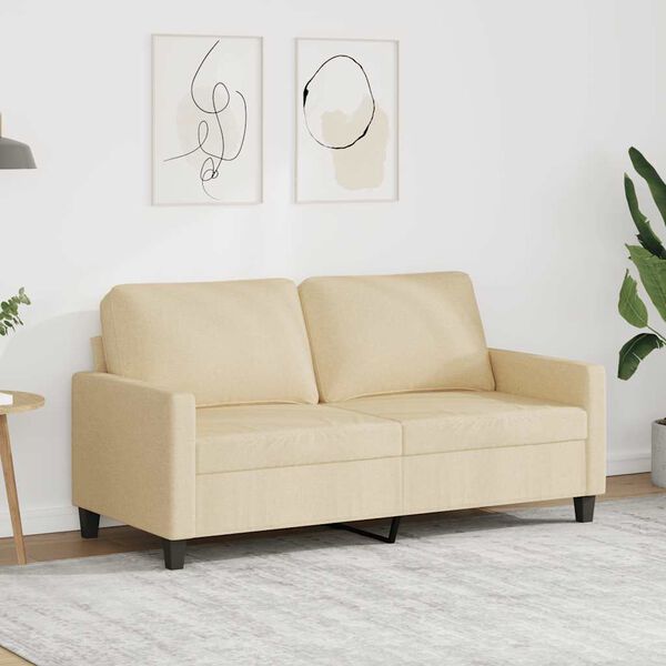 vidaXL 2-Sitzer-Sofa Creme 140 cm Stoff