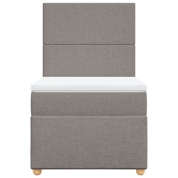vidaXL Boxspringbett mit Matratze Taupe 80x200 cm Stoff