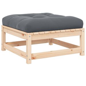 vidaXL Garten-Fu&szlig;hocker mit Kissen Massivholz Kiefer