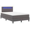 vidaXL Boxspringbett mit Matratze Grau 120 x 190 cm Kunstleder