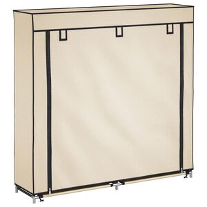 vidaXL Schuhschrank mit Abdeckung Cremewei&szlig; 115 x 28 x 110 cm Stoff