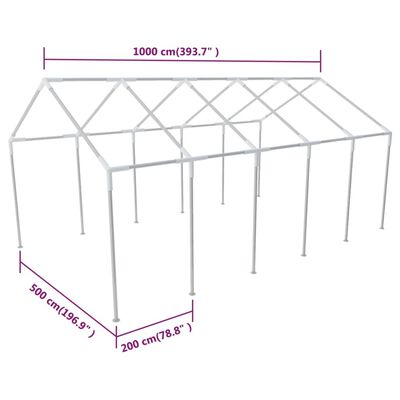 vidaXL Stahlrahmen für Partyzelt 10 x 5 m
