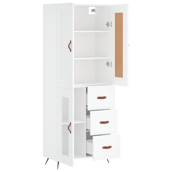 vidaXL Highboard Weiß 69,5x34x180 cm Holzwerkstoff