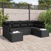 vidaXL Gartensofa-set mit Kissen 6 pcs Schwarz Poly-Rattan