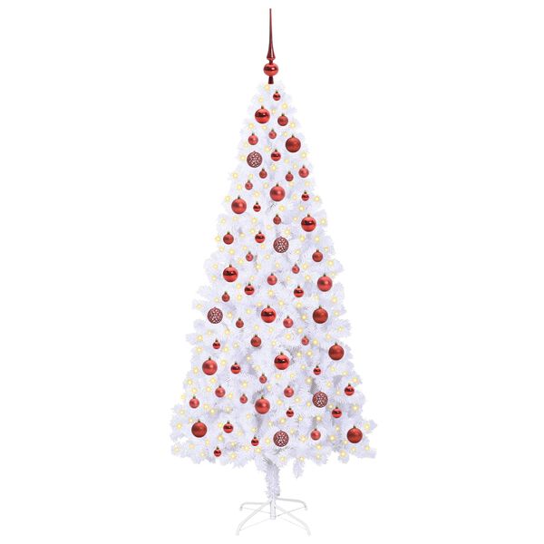 vidaXL K&uuml;nstlicher Weihnachtsbaum Wei&szlig; 180 cm PVC und Stahl