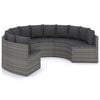 vidaXL 6-tlg. Garten-Sofagarnitur mit Auflagen Poly Rattan Grau