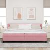 vidaXL Boxspringbett mit Matratze mit Kopfteil Rosa 200 x 200 cm Samt