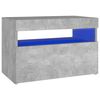 vidaXL Nachttisch mit LED-Leuchten Betongrau 60x35x40 cm